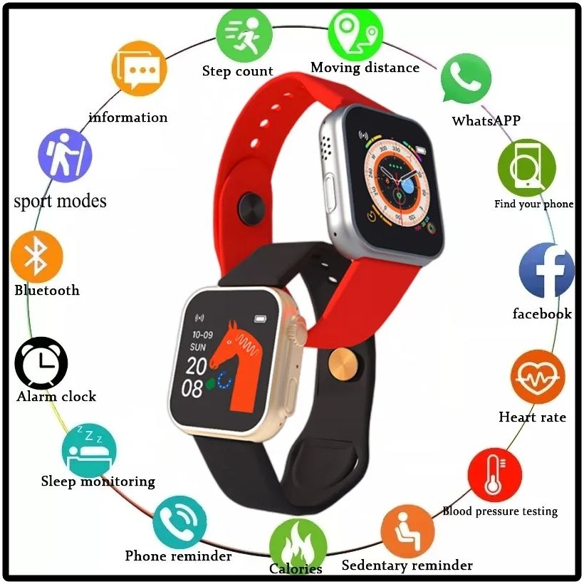 TS8 Ultra Series 8 Smartwatch – Bluetooth Calling & FitPro App (Orange)