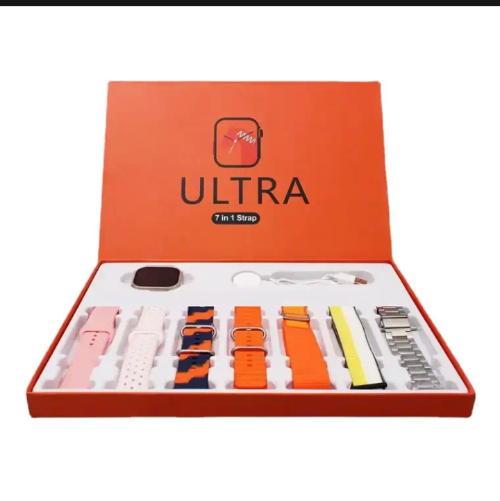 Ultra Smartwatch 7-in-1 Bundle – 2.01" Screen & Multi-Feature Tracker