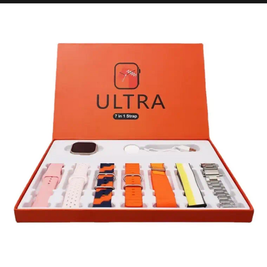 Ultra Smartwatch 7-in-1 Bundle – 2.01" Screen & Multi-Feature Tracker