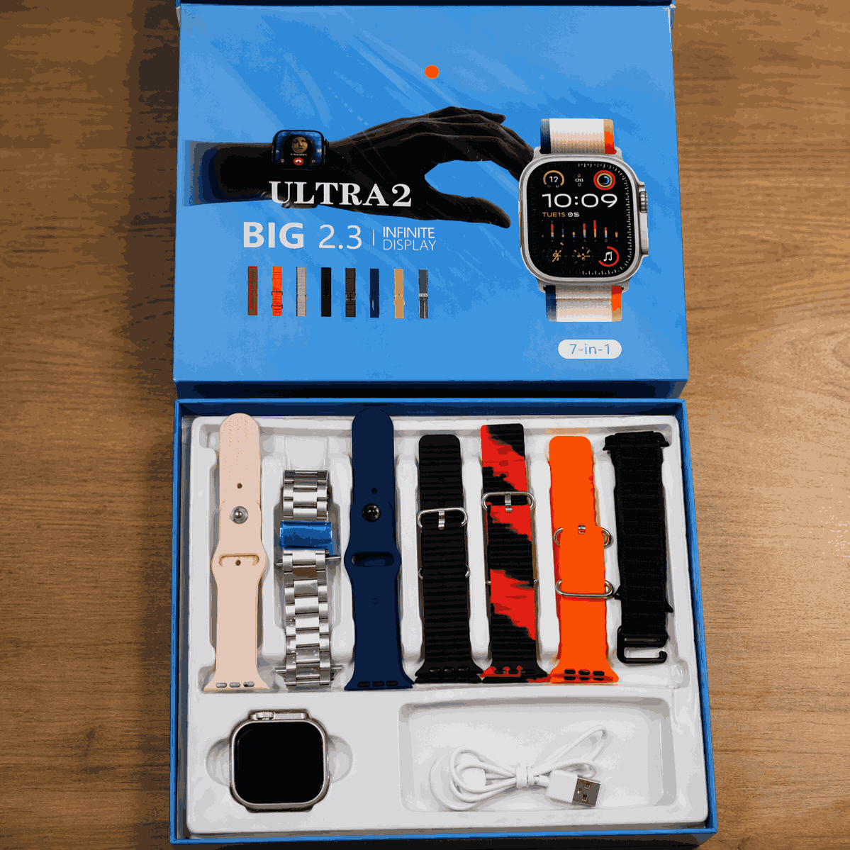 iMounra 2 BIG 2.01 Ultra Smartwatch With 7-in-1 Strap Bundle