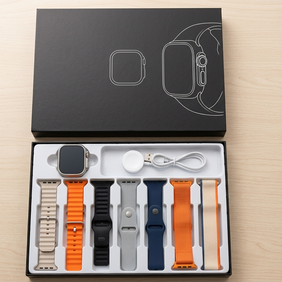 iMounra 2 BIG 2.01 Ultra Smartwatch With 7-in-1 Strap Bundle