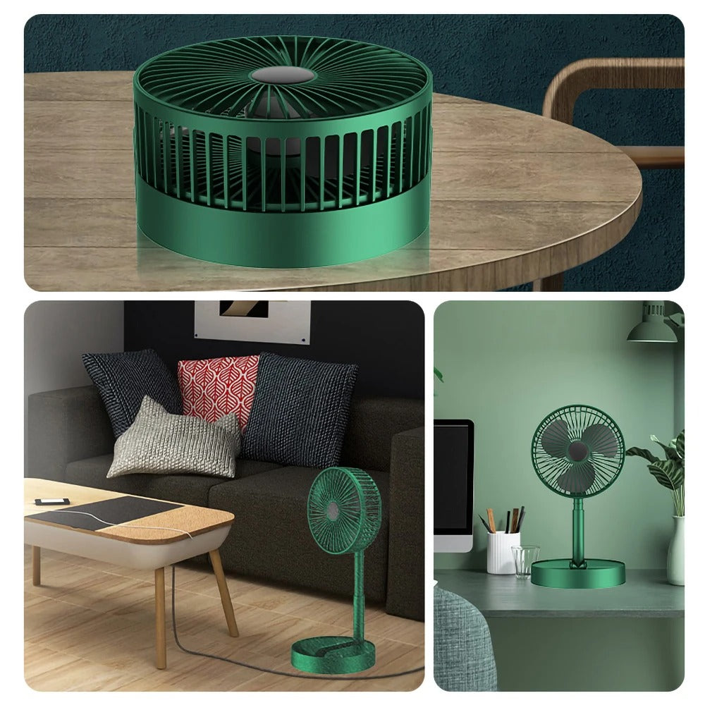 Portable Telescopic Folding Fan – Rechargeable Desk & Table Fan