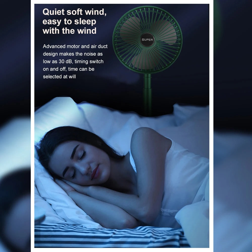 Portable Telescopic Folding Fan – Rechargeable Desk & Table Fan