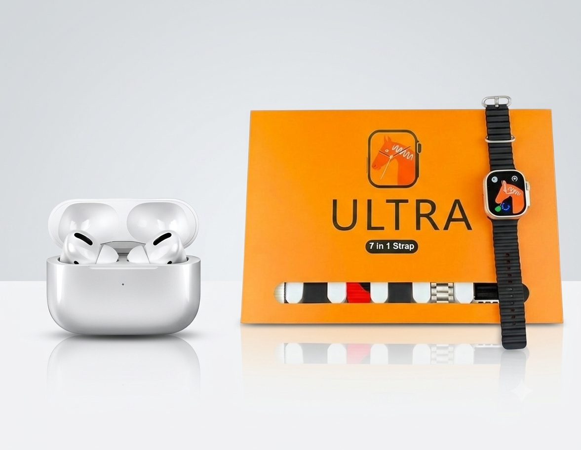 AirPods Pro 2 + Ultra Smartwatch 7-in-1 Combo Pack